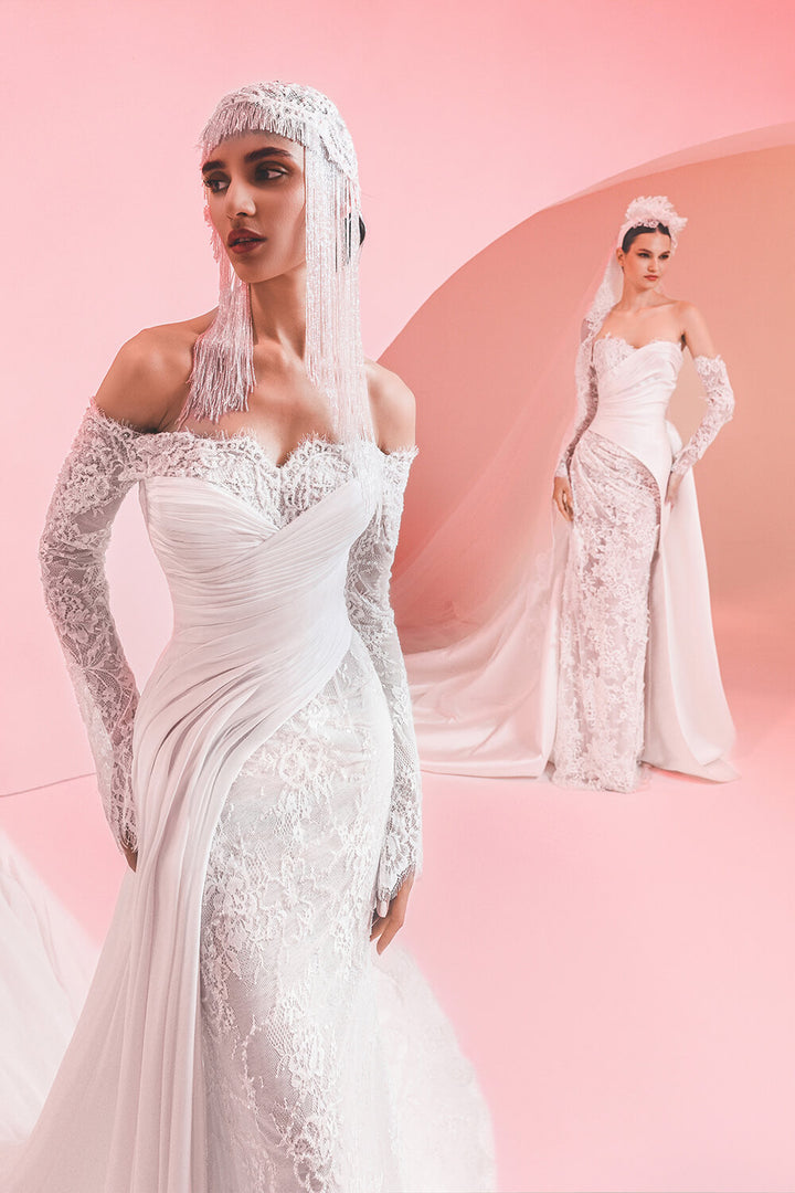 Plume by Kristie, Sculpted Mermaid Gown | Esposa