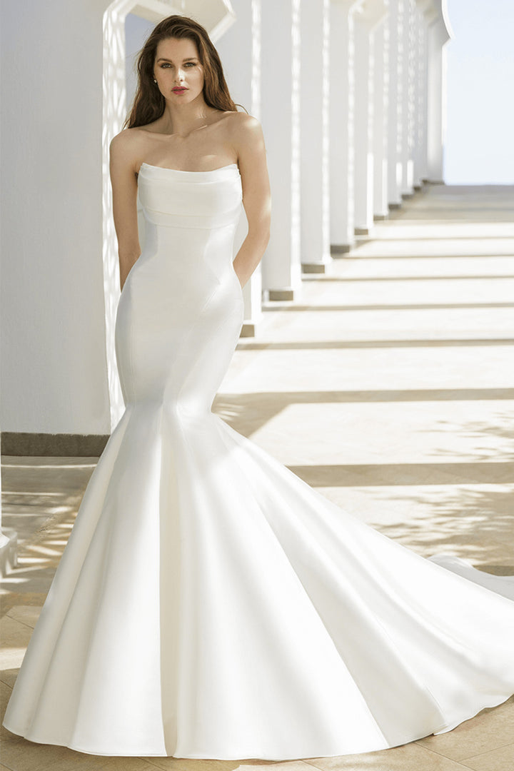 Enzoani Blue, Rory, Trumpet Mikado Gown | Esposa