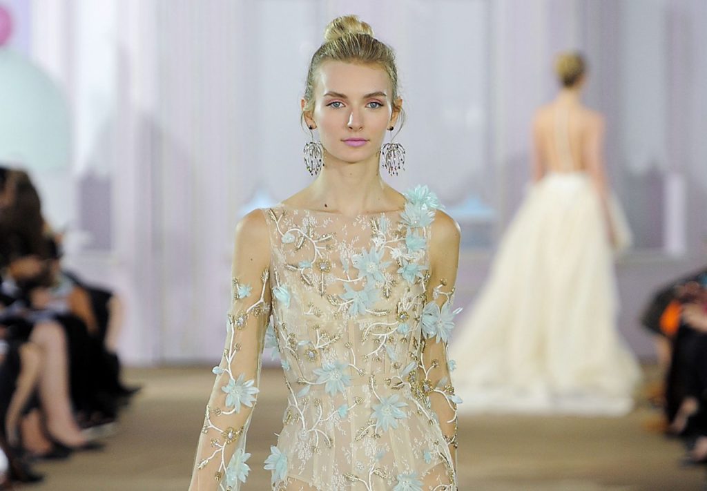 Gown with Blue Flowers