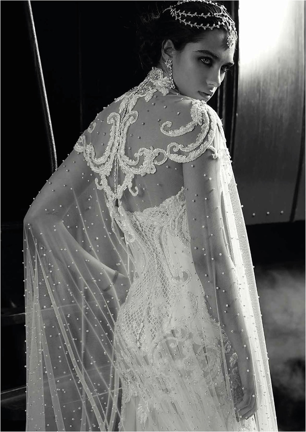 bridal-gown-with-cape-from-back