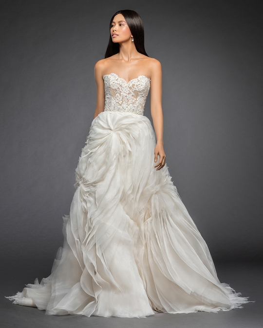 Lace organza wedding dress