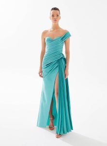 98324 | Asymmetrical Neckline Gown
