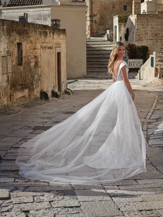 mermaid gown with overskirt