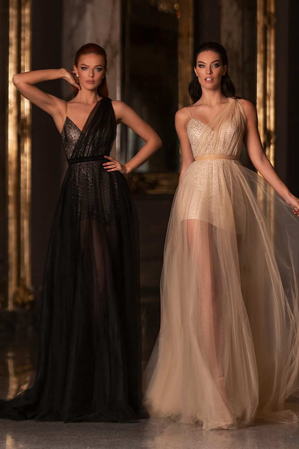 wona concept bridesmaids dresses gold and black