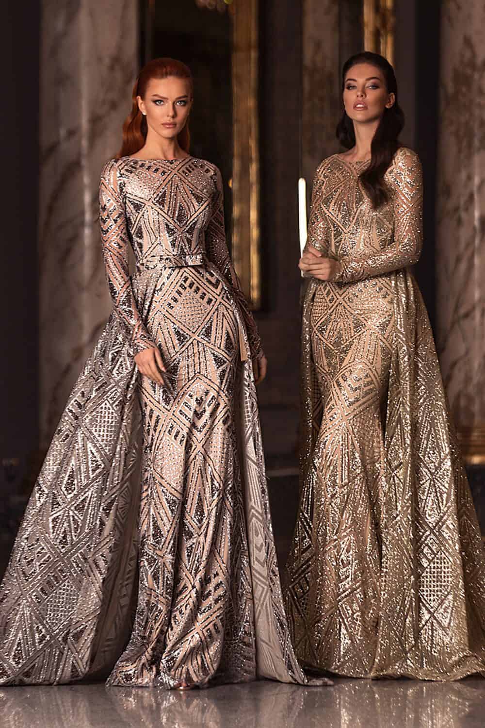 evening gown glittery