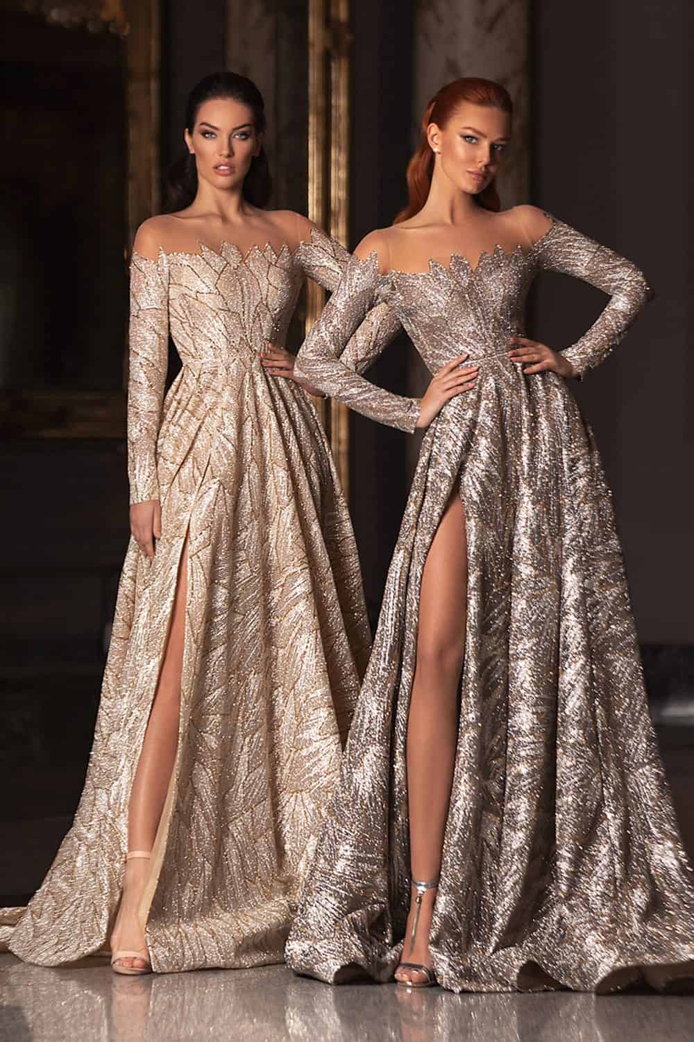 dress gold and silver with slit