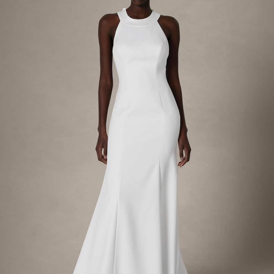 white straight dress