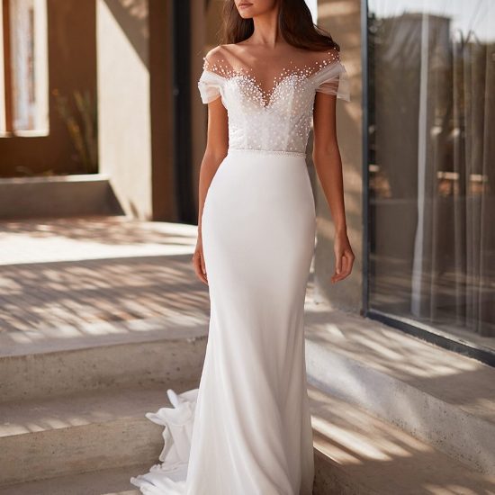 burak mermaid wedding dress white