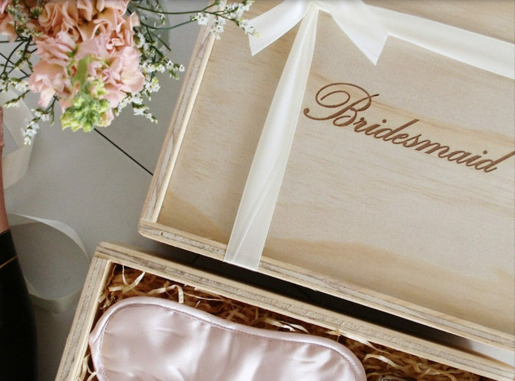 bridesmaid box wooden