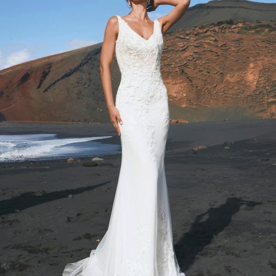 long mermaid white gown