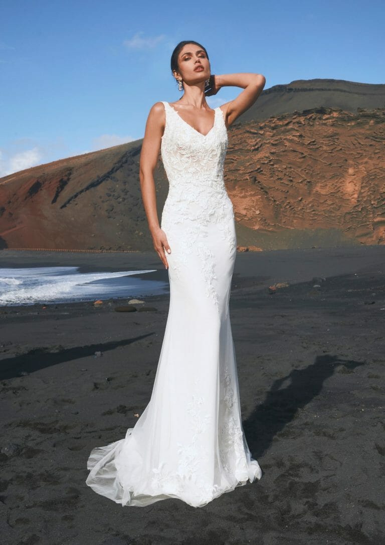 long mermaid white gown