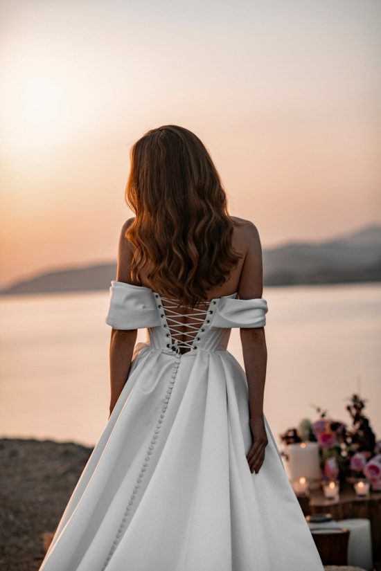 a line wedding dress back