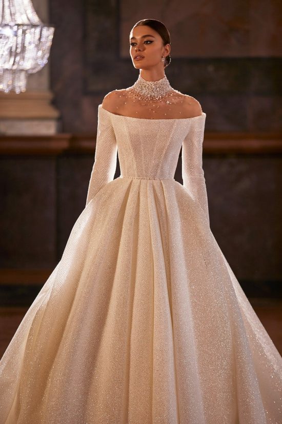 princess gown bridal long sleeve 4