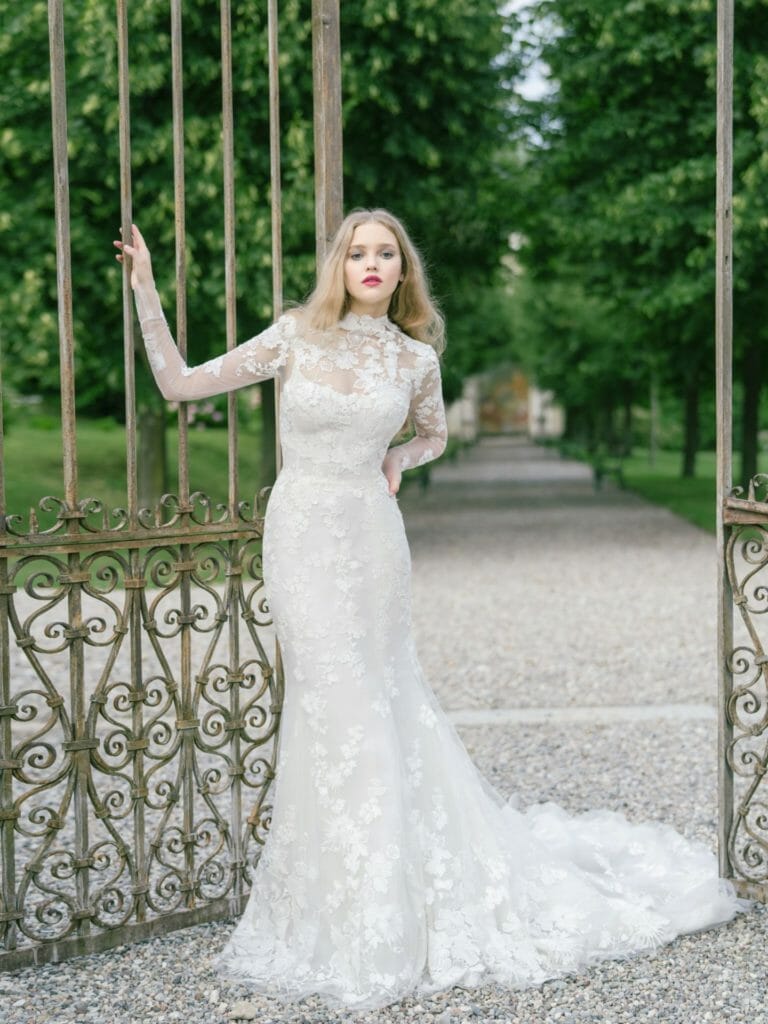 designer wedding dress by Monique Lhuillier