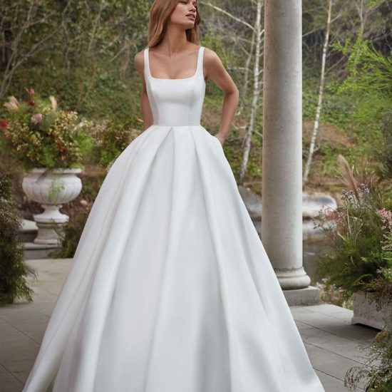nolina pronovias white simple dress