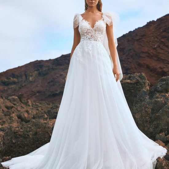 lace bodice wedding gown