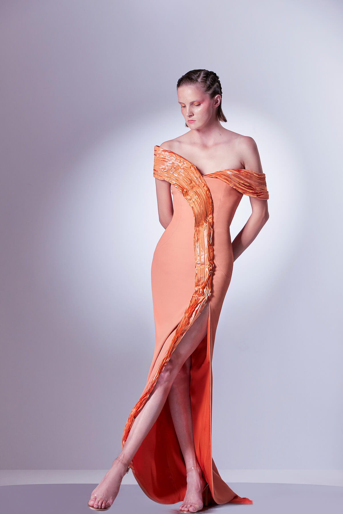 light orange dress gaby