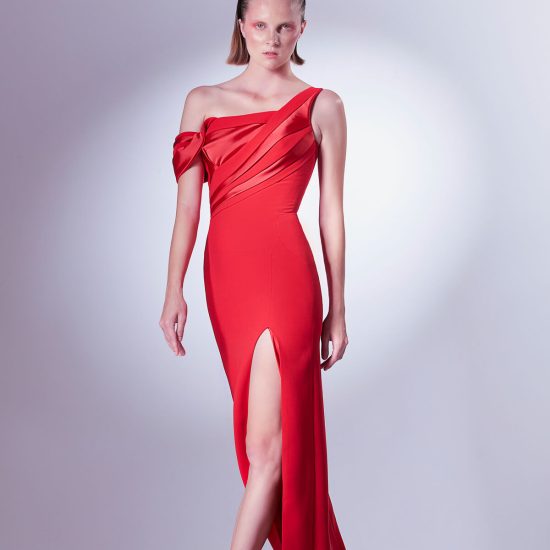 red mermaid gown