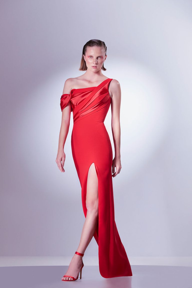 red mermaid gown