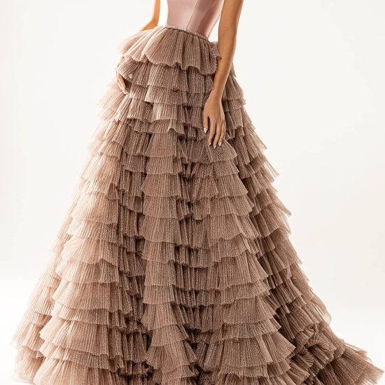 bridesmaid gown ruffle skirt