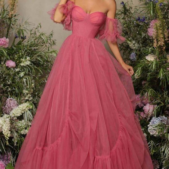 Soleil Wedding Dress in shade of pink