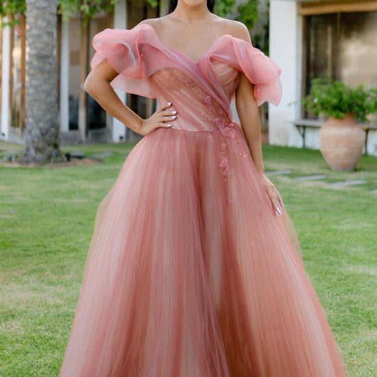BX1081 pink dress gown evening