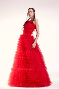 GCS 1402 | Red Ruffle Dress