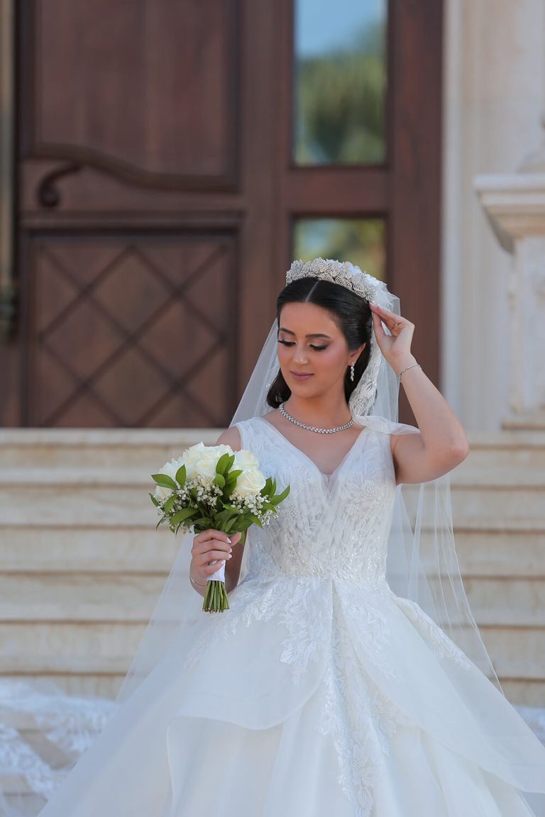 bride wearing crown