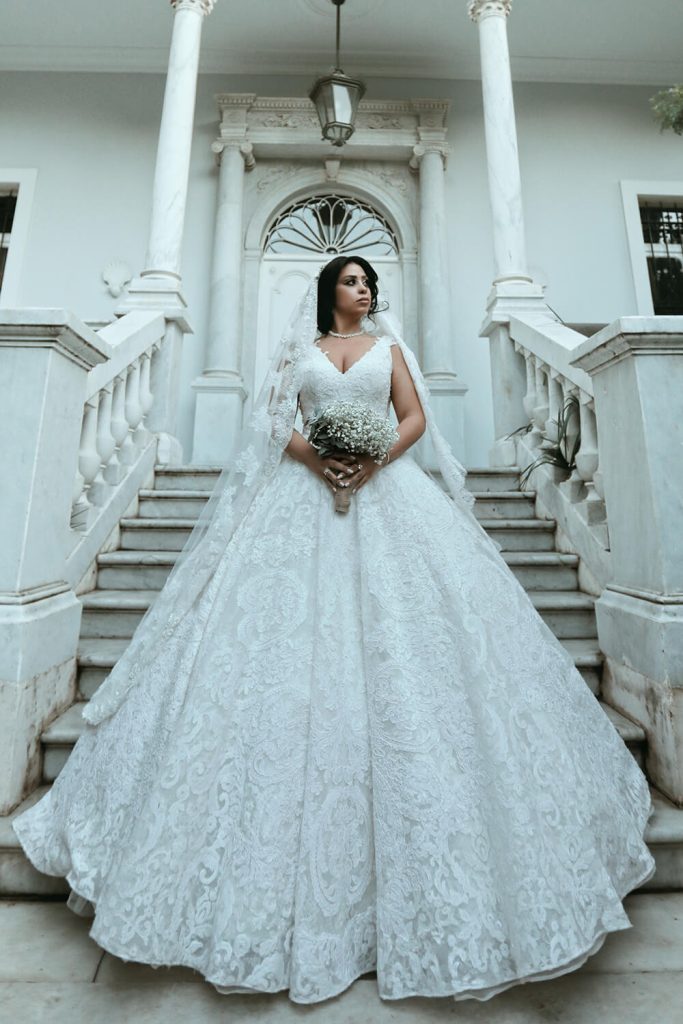 bride wearing ball gown