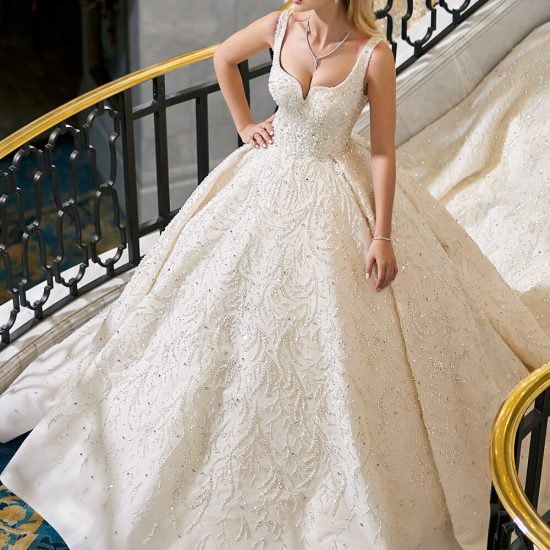 esposa beaded ball gown