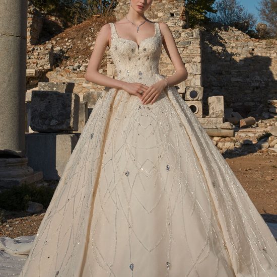 Ball Gown with Thick Straps