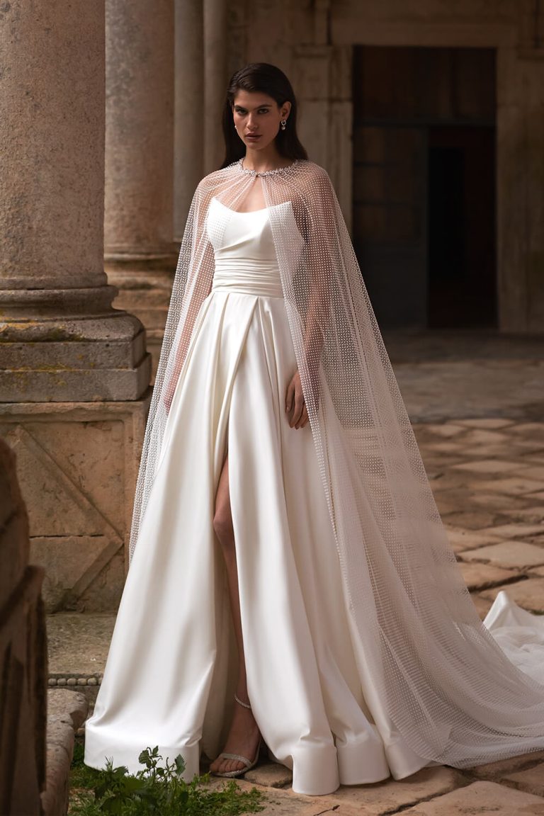 Ball gown with cape