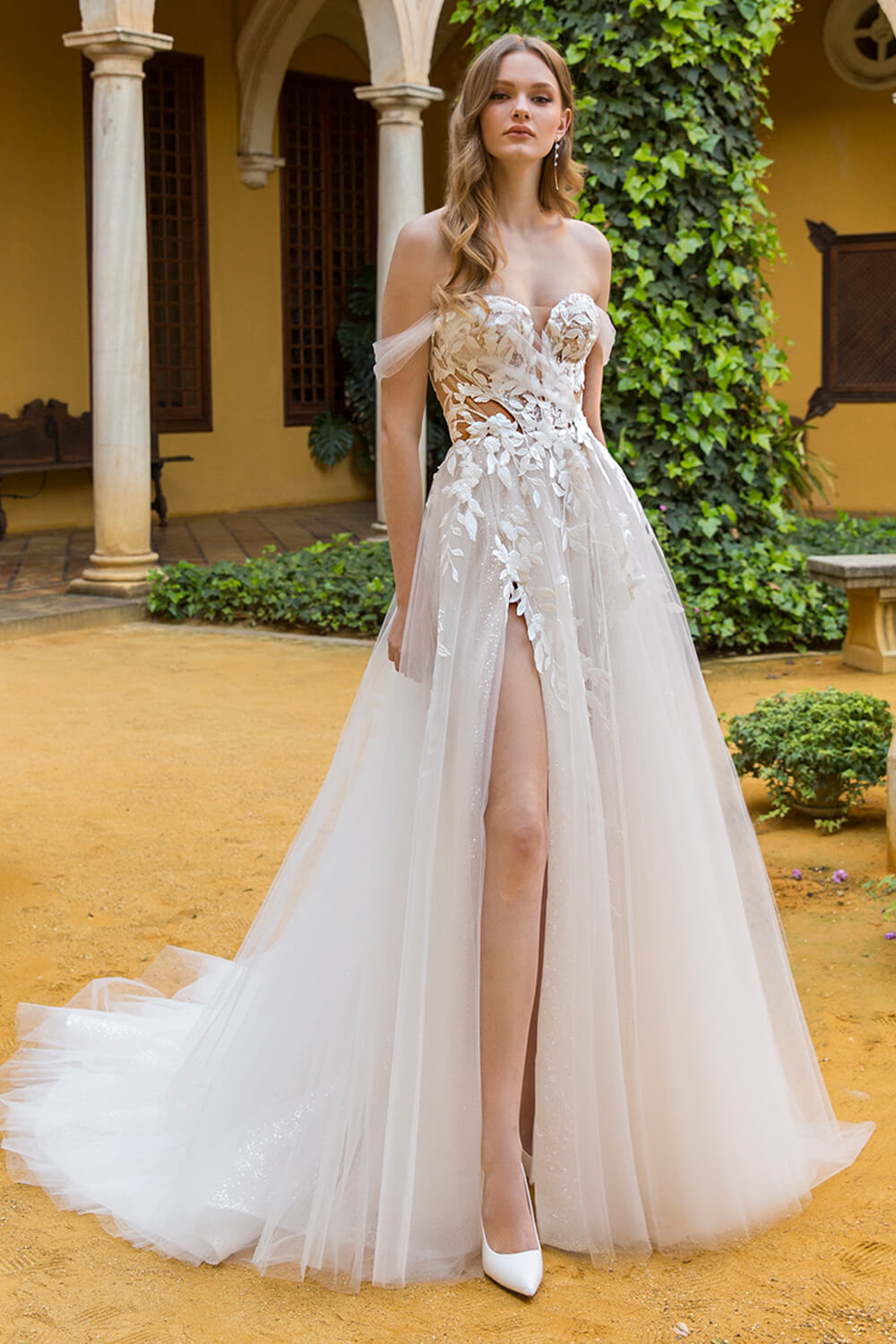 wedding dress with slit