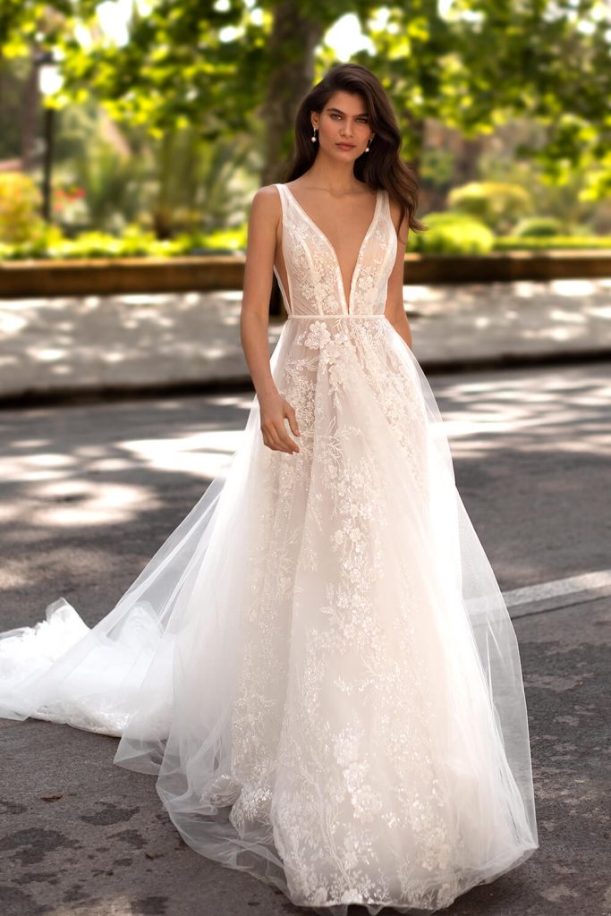 A-line tulle gown