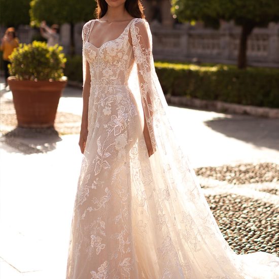 Fit and flare wedding gown