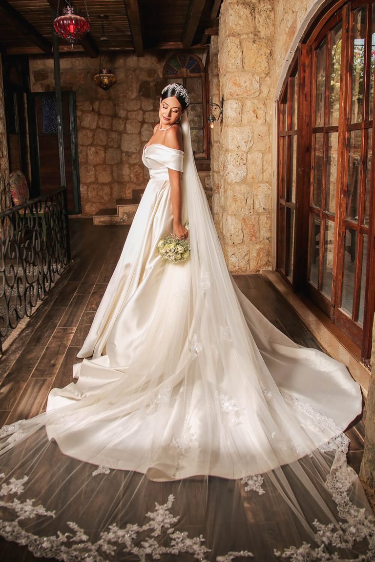 simple white bridal veil