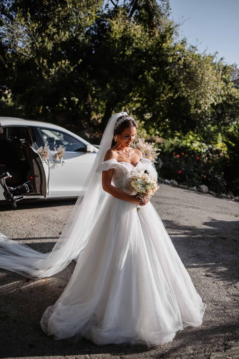 tulle wedding gown