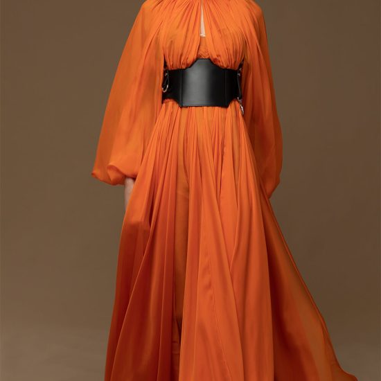 Orange Simple Evening Dress