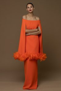 Jolanda | Long Dress With Feather