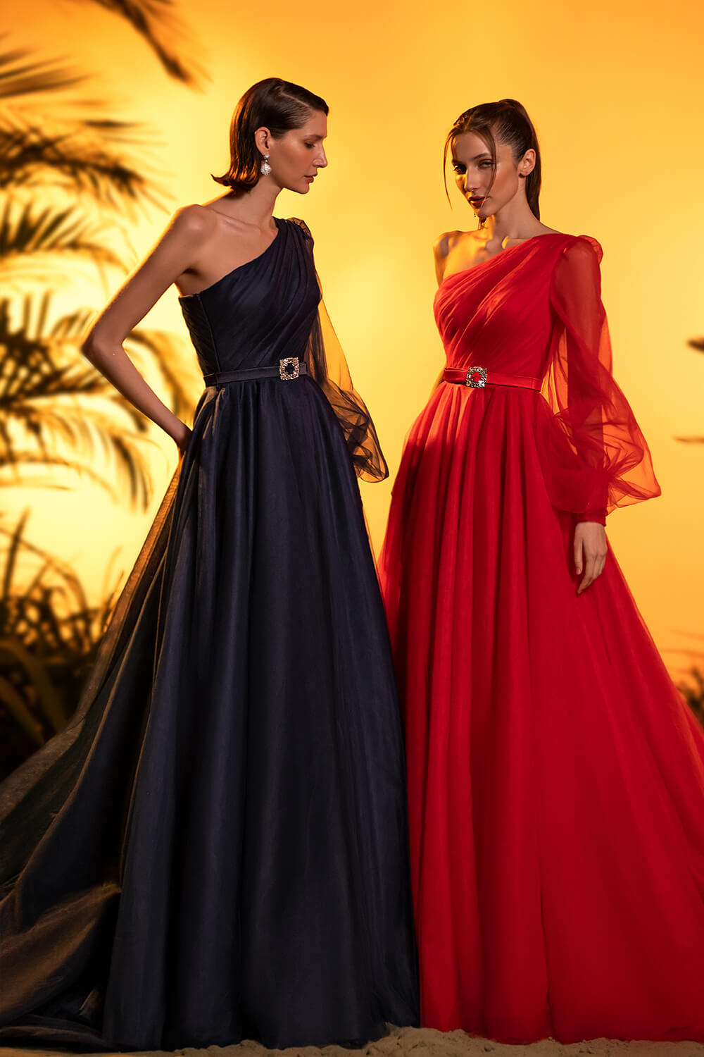 Elegant Evening Gown With One Sleeve