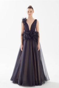 98240 | Tulle Dress With Feather