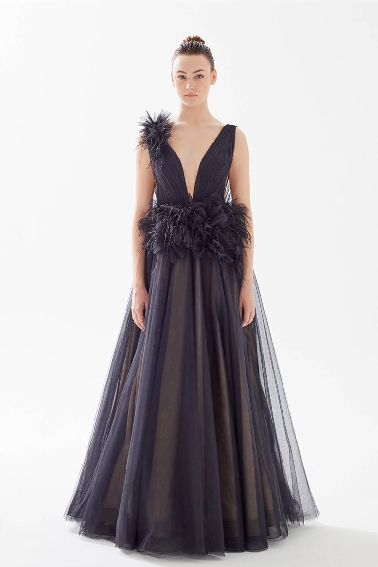 Tulle Dress With Feather