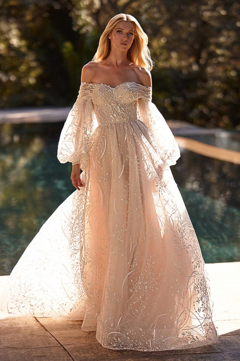 addison off-the-shoulder bridal dress