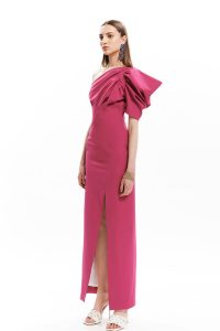 FW22-06A | Asymmetrical Neckline Dress