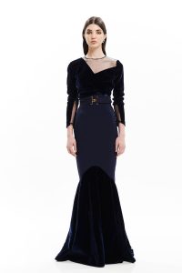 FW22-45+62 | Velvet Long Sleeved Dress