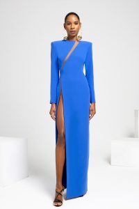 KM22007 | Side Slit Dress With Sleeves