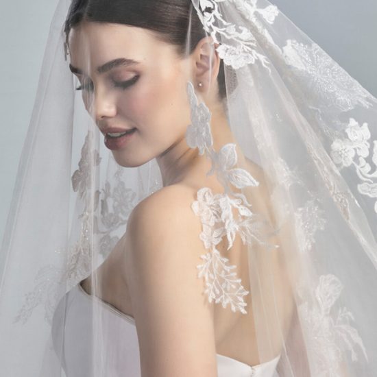 Embroidered bridal veil