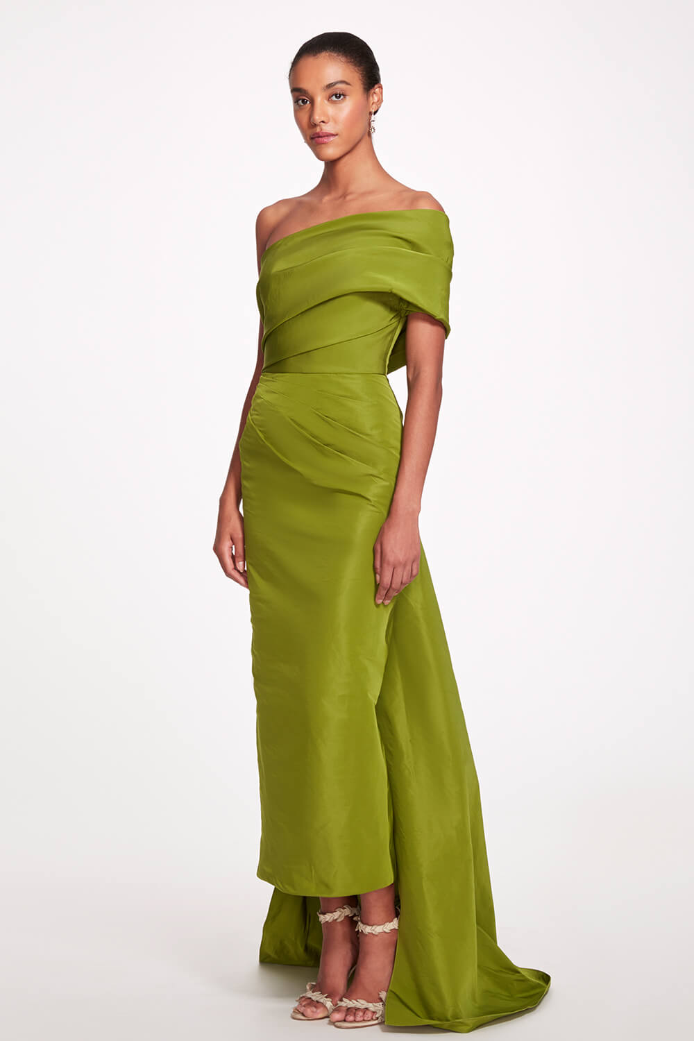 marchesa evening collection asymmetrical evening gown