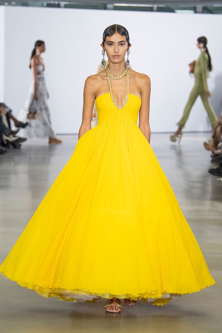 voluminous yellow ball gown