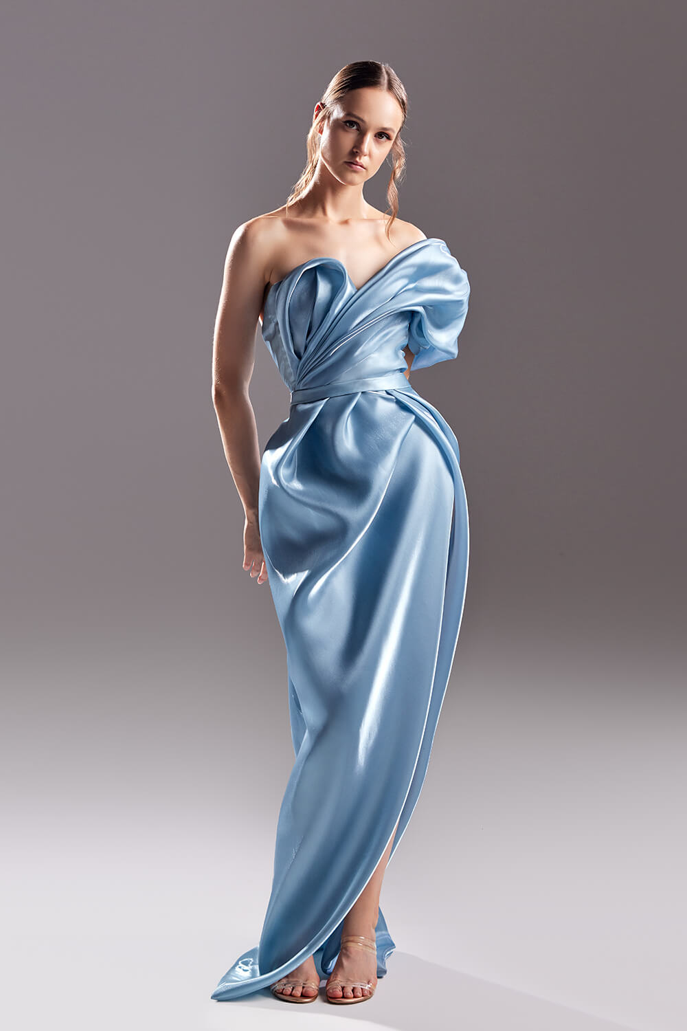Satin gown by gaby charbachy